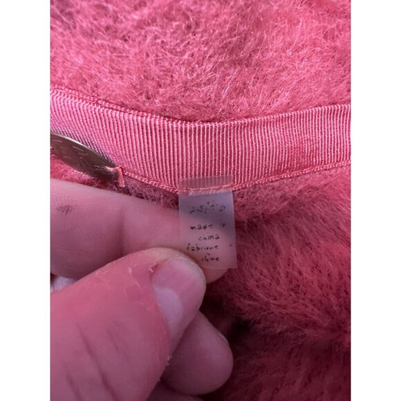 Free People FP One Fuzzy Oversized Drape Front Cardigan Sweater Mauve Pink SZ XS - Picture 9 of 12